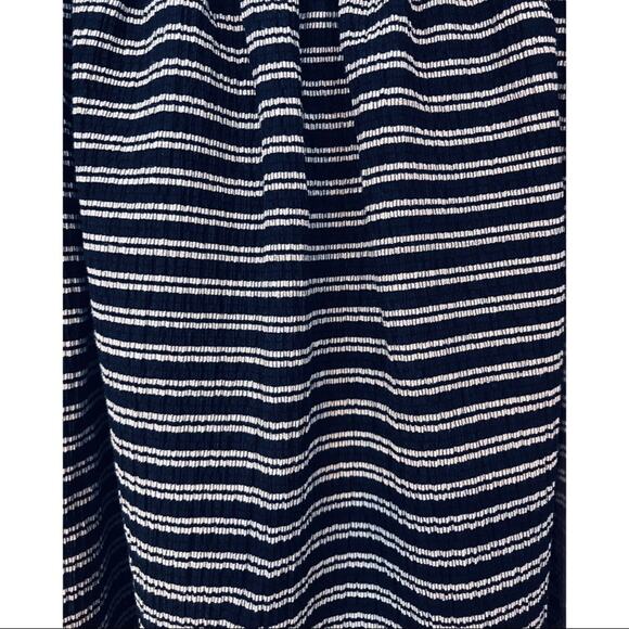 Madewell Texture & Thread Navy Stripe Peasant Top - Picture 9 of 13